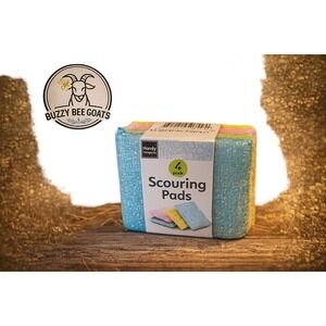 Kitchen Basics Scouring Pads 4 Pack Non Scratch Cleaning Sponges Scrubber New